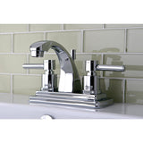 Concord Double-Handle 3-Hole Deck Mount 4-Inch Centerset Bathroom Faucet with Brass Pop-Up