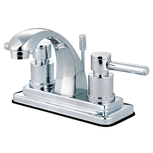 Concord Double-Handle 3-Hole Deck Mount 4-Inch Centerset Bathroom Faucet with Brass Pop-Up