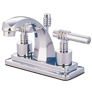 Milano Double-Handle 3-Hole Deck Mount 4-Inch Centerset Bathroom Faucet with Brass Pop-Up