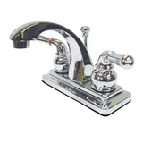 Naples Double-Handle 3-Hole Deck Mount 4-Inch Centerset Bathroom Faucet with Brass Pop-Up