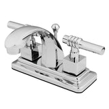 Milano Double-Handle 3-Hole Deck Mount 4-Inch Centerset Bathroom Faucet with Brass Pop-Up