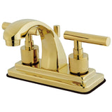 Manhattan Double-Handle 3-Hole Deck Mount 4-Inch Centerset Bathroom Faucet with Brass Pop-Up