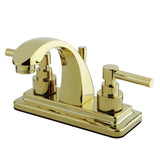 Elinvar Double-Handle 3-Hole Deck Mount 4-Inch Centerset Bathroom Faucet with Brass Pop-Up