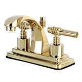 Milano Double-Handle 3-Hole Deck Mount 4-Inch Centerset Bathroom Faucet with Brass Pop-Up