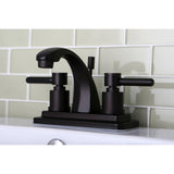 Concord Double-Handle 3-Hole Deck Mount 4-Inch Centerset Bathroom Faucet with Brass Pop-Up