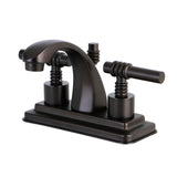 Milano Double-Handle 3-Hole Deck Mount 4-Inch Centerset Bathroom Faucet with Brass Pop-Up