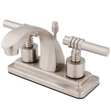 Milano Double-Handle 3-Hole Deck Mount 4-Inch Centerset Bathroom Faucet with Brass Pop-Up