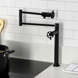 Wendell Two-Handle 1-Hole Deck Mount Pot Filler Faucet with Knurled Handle