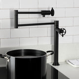 Wendell Two-Handle 1-Hole Deck Mount Pot Filler Faucet with Knurled Handle