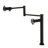 Wendell Two-Handle 1-Hole Deck Mount Pot Filler Faucet with Knurled Handle