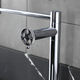 Wendell Two-Handle 1-Hole Deck Mount Pot Filler Faucet with Knurled Handle