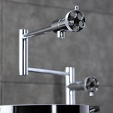 Wendell Two-Handle 1-Hole Deck Mount Pot Filler Faucet with Knurled Handle