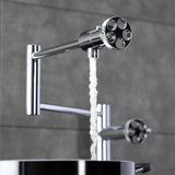 Wendell Two-Handle 1-Hole Deck Mount Pot Filler Faucet with Knurled Handle