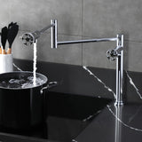 Wendell Two-Handle 1-Hole Deck Mount Pot Filler Faucet with Knurled Handle