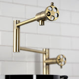 Wendell Two-Handle 1-Hole Deck Mount Pot Filler Faucet with Knurled Handle