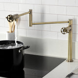 Wendell Two-Handle 1-Hole Deck Mount Pot Filler Faucet with Knurled Handle