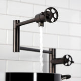 Wendell Two-Handle 1-Hole Deck Mount Pot Filler Faucet with Knurled Handle