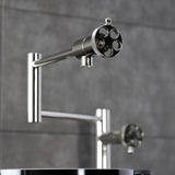 Wendell Two-Handle 1-Hole Deck Mount Pot Filler Faucet with Knurled Handle