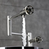 Wendell Two-Handle 1-Hole Deck Mount Pot Filler Faucet with Knurled Handle