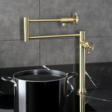 Wendell Two-Handle 1-Hole Deck Mount Pot Filler Faucet with Knurled Handle