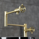 Wendell Two-Handle 1-Hole Deck Mount Pot Filler Faucet with Knurled Handle