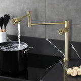 Wendell Two-Handle 1-Hole Deck Mount Pot Filler Faucet with Knurled Handle