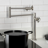 Wendell Two-Handle 1-Hole Deck Mount Pot Filler Faucet with Knurled Handle