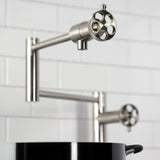 Wendell Two-Handle 1-Hole Deck Mount Pot Filler Faucet with Knurled Handle