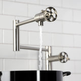 Wendell Two-Handle 1-Hole Deck Mount Pot Filler Faucet with Knurled Handle