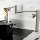 Wendell Two-Handle 1-Hole Deck Mount Pot Filler Faucet with Knurled Handle