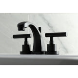 Manhattan Two-Handle 3-Hole Deck Mount Widespread Bathroom Faucet with Brass Pop-Up Drain