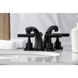 Manhattan Two-Handle 3-Hole Deck Mount Widespread Bathroom Faucet with Brass Pop-Up Drain