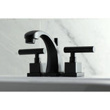 Claremont Two-Handle 3-Hole Deck Mount Widespread Bathroom Faucet with Brass Pop-Up Drain