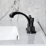 Convergent Two-Handle 3-Hole Deck Mount Widespread Bathroom Faucet with Knurled Handle and Brass Pop-Up Drain