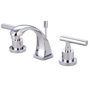 Manhattan Two-Handle 3-Hole Deck Mount Widespread Bathroom Faucet with Brass Pop-Up Drain