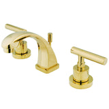 Manhattan Two-Handle 3-Hole Deck Mount Widespread Bathroom Faucet with Brass Pop-Up Drain