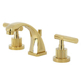 Convergent Two-Handle 3-Hole Deck Mount Widespread Bathroom Faucet with Knurled Handle and Brass Pop-Up Drain