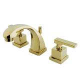 Executive Two-Handle 3-Hole Deck Mount Widespread Bathroom Faucet with Brass Pop-Up Drain