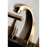 Manhattan Two-Handle 3-Hole Deck Mount Widespread Bathroom Faucet with Brass Pop-Up Drain