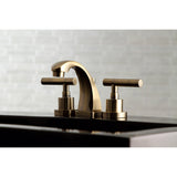 Manhattan Two-Handle 3-Hole Deck Mount Widespread Bathroom Faucet with Brass Pop-Up Drain