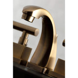 Claremont Two-Handle 3-Hole Deck Mount Widespread Bathroom Faucet with Brass Pop-Up Drain