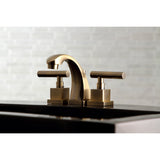 Claremont Two-Handle 3-Hole Deck Mount Widespread Bathroom Faucet with Brass Pop-Up Drain