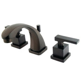 Executive Two-Handle 3-Hole Deck Mount Widespread Bathroom Faucet with Brass Pop-Up Drain