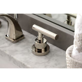 Manhattan Two-Handle 3-Hole Deck Mount Widespread Bathroom Faucet with Brass Pop-Up Drain