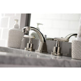 Manhattan Two-Handle 3-Hole Deck Mount Widespread Bathroom Faucet with Brass Pop-Up Drain