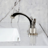 Convergent Two-Handle 3-Hole Deck Mount Widespread Bathroom Faucet with Knurled Handle and Brass Pop-Up Drain