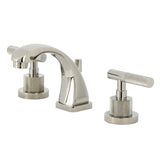 Convergent Two-Handle 3-Hole Deck Mount Widespread Bathroom Faucet with Knurled Handle and Brass Pop-Up Drain