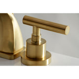 Manhattan Two-Handle 3-Hole Deck Mount Widespread Bathroom Faucet with Brass Pop-Up Drain