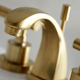 Manhattan Two-Handle 3-Hole Deck Mount Widespread Bathroom Faucet with Brass Pop-Up Drain