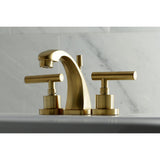 Manhattan Two-Handle 3-Hole Deck Mount Widespread Bathroom Faucet with Brass Pop-Up Drain